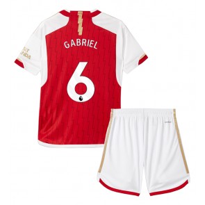 Arsenal Gabriel Magalhaes #6 Hemmaställ Barn 2023-24 Kortärmad (+ Korta byxor)